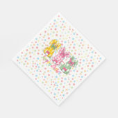 Happy Easter Polka Dot Easter Bunnies Servet (Hoek)