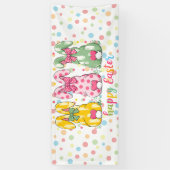 Happy Easter Polka Dot Easter Bunnies Spandoek (Verticaal)