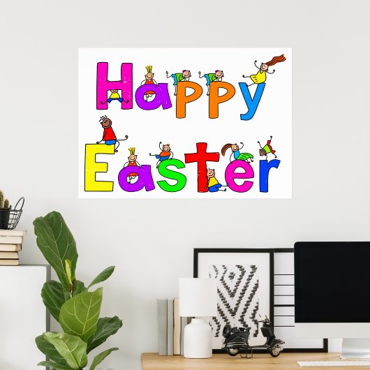 Happy Easter Poster (Thuiskantoor)