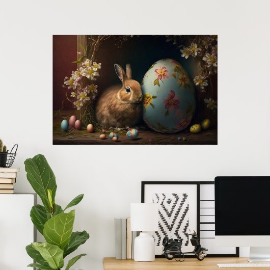 Happy Easter-Poster voor eitjes Poster (Thuiskantoor)