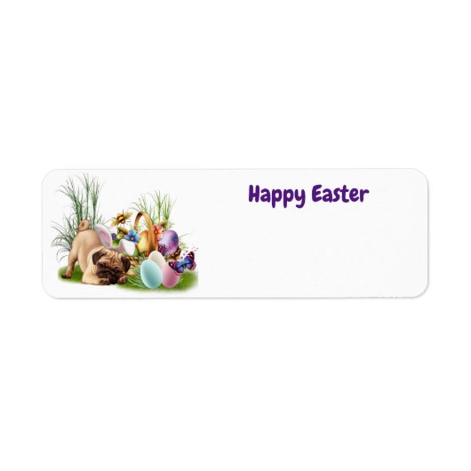 Happy Easter Pub-adreslabel voor honden Etiket (Voorkant)