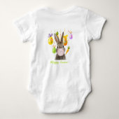 Happy Easter Rabbit Blowing Pink Bubble Gum Romper (Achterkant)