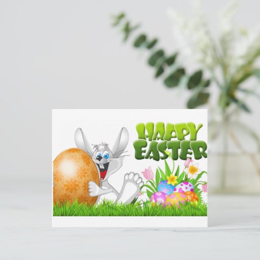 Happy Easter Rabbit Briefkaart (Staand voorkant)