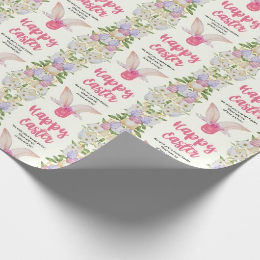 Happy Easter Rabbit Cadeaupapier (Hoek)