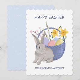 Happy Easter Rabbit Flat Holiday Kaart
