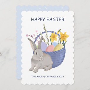 Happy Easter Rabbit Flat Holiday Kaart