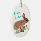 Happy Easter Rabbit Holiday Keramisch Ornament (Rechts)