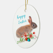Happy Easter Rabbit Holiday Keramisch Ornament (Links)