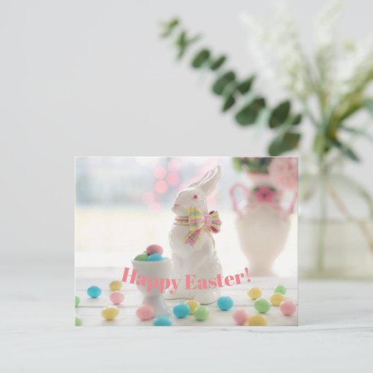 happy easter rabbit spring postkruising briefkaart (Staand voorkant)