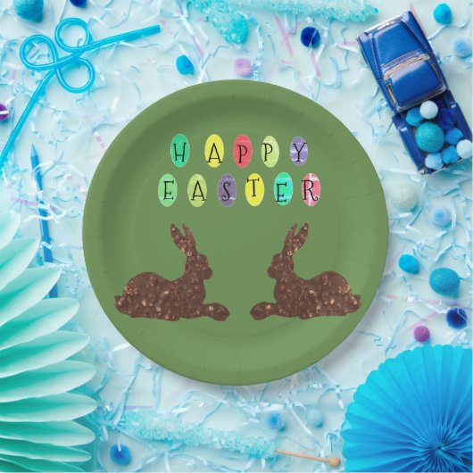 Happy Easter Rabbits Custom Paper Bord 9 in (Feest)
