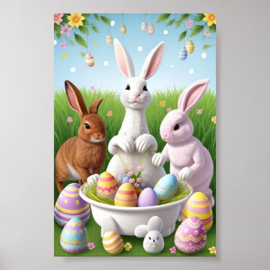 Happy Easter Rabbits Poster (Voorkant)