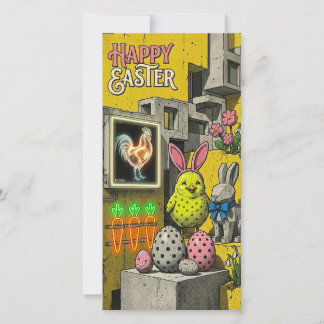 Happy Easter Retro Card Feestdagenkaart