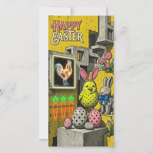 Happy Easter Retro Card Feestdagenkaart (Voorkant)