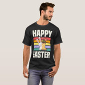 Happy Easter Retro Style Bunny Rabbit Gard T-shirt (Voorkant volledig)