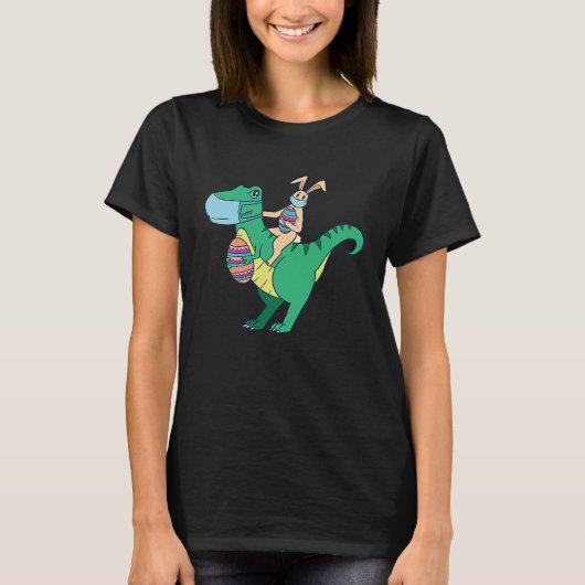 Happy Easter Rex Dinosaur Rabbit T-shirt (Voorkant)