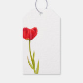 Happy Easter rode tulp waterverf cadeau label Cadeaulabel (Achterkant)