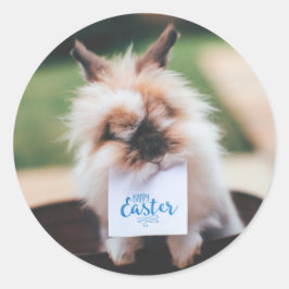 HAPPY EASTER ROND STICKER BUNNY