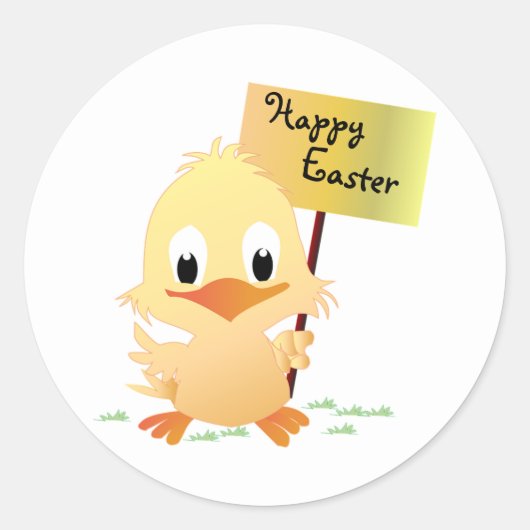 Happy Easter Ronde Sticker (Voorkant)