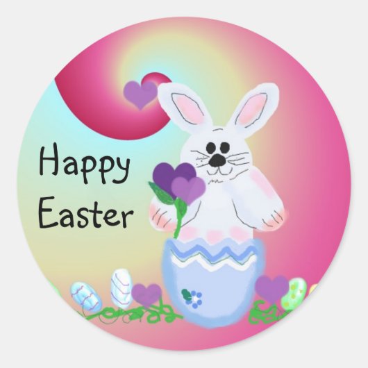 Happy Easter Ronde Sticker (Voorkant)