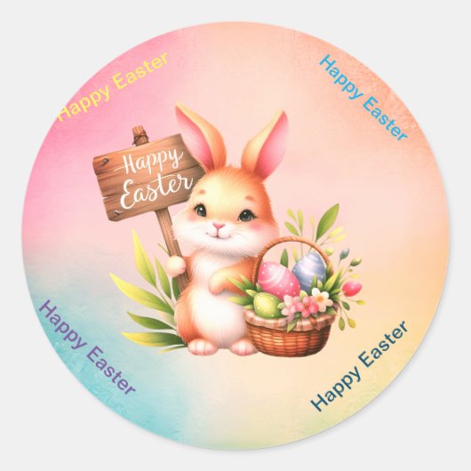 Happy Easter Ronde Sticker (Voorkant)