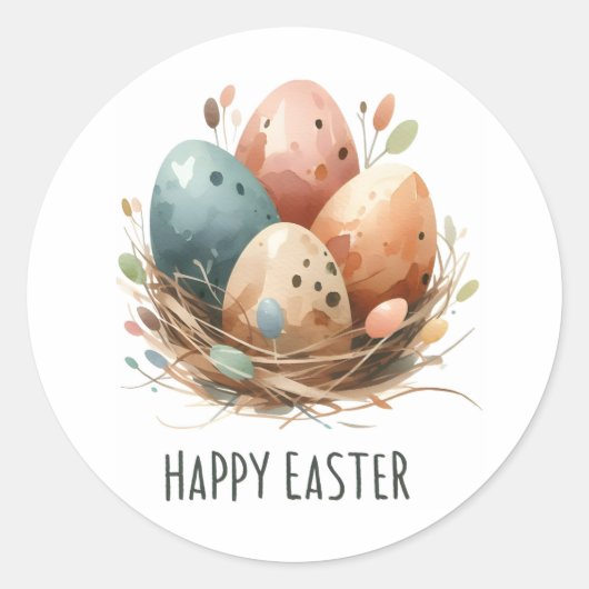 Happy Easter Ronde Sticker (Voorkant)