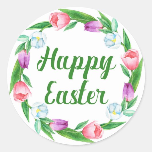 Happy Easter Ronde Sticker (Voorkant)