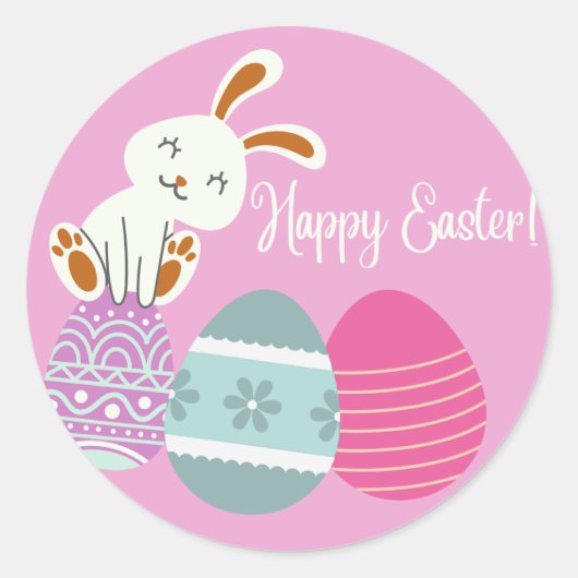 Happy Easter Ronde Sticker (Voorkant)