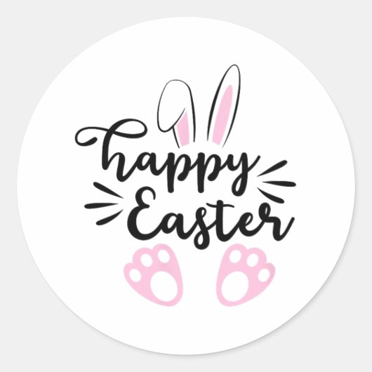 Happy Easter Ronde Sticker (Voorkant)