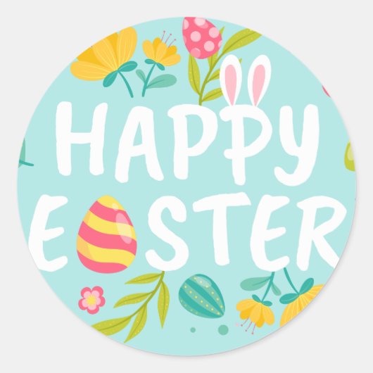 Happy Easter Ronde Sticker (Voorkant)