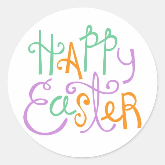 Happy Easter Ronde Sticker (Voorkant)
