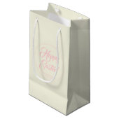 Happy Easter roze crème aangepast script elegant s Klein Cadeauzakje (Voorkant Gekanteld)
