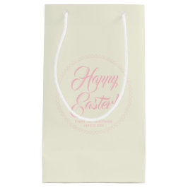 Happy Easter roze crème aangepast script elegant s Klein Cadeauzakje