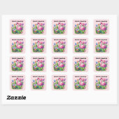 Happy Easter roze flamingo Vakantie Vierkante Sticker (Vel)