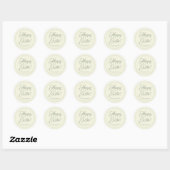 Happy Easter Sage-crème, aangepast script Ronde Sticker (Vel)