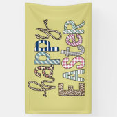 Happy Easter Schattige Bloemen Bunny Spring Leopar Spandoek (Verticaal)