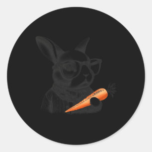 Happy Easter Schattige Bunny Carrots Funny Gles Ronde Sticker
