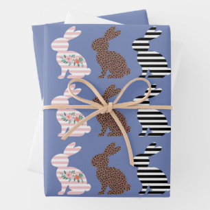 Happy Easter Schattige Easter Leopard Bunny Rabbit Inpakpapier Vel