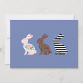 Happy Easter Schattige Easter Leopard Bunny Rabbit Kaart (Voorkant)