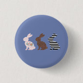 Happy Easter Schattige Easter Leopard Bunny Rabbit Ronde Button 3,2 Cm (Voorkant)