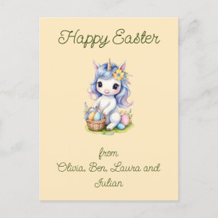 Happy Easter Schattige Eenhoorn Briefkaart