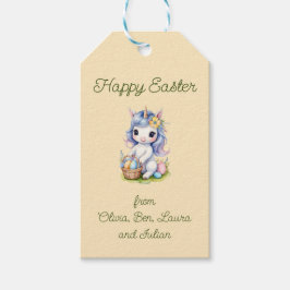 Happy Easter Schattige Eenhoorn Cadeau Label Cadeaulabel