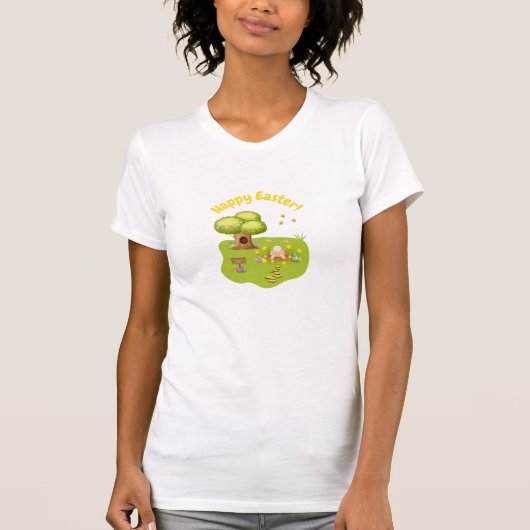 Happy Easter Schattige Fun Bunny Butt T-shirt (Voorkant)