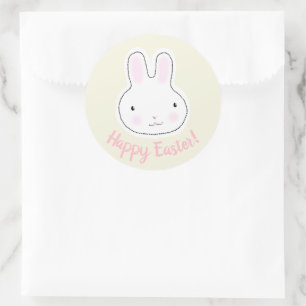 Happy Easter schattige konijn aangepaste moderne s Ronde Sticker