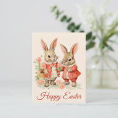 Happy Easter Schattige konijn Briefkaart (Staand voorkant)