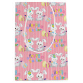 Happy Easter Schattige Konijnenkonijnen Schilderij Medium Cadeauzakje (Voorkant)