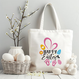 Happy Easter Schattige Konijntje Lange oren Hunt E Tote Bag