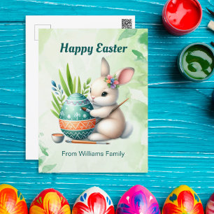 Happy Easter, Schattige konijntje Schilderen van e Feestdagenkaart