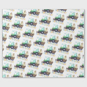 Happy Easter Schattigee Tractor Cadeaupapier (Vlak)