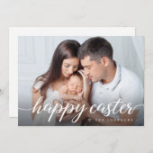 Happy Easter Script Aangepaste foto Feestdagenkaart (Voorkant / Achterkant)