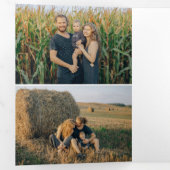 Happy Easter Script Multi-foto Drieluik Wenskaart (Binnenzijde eerst)